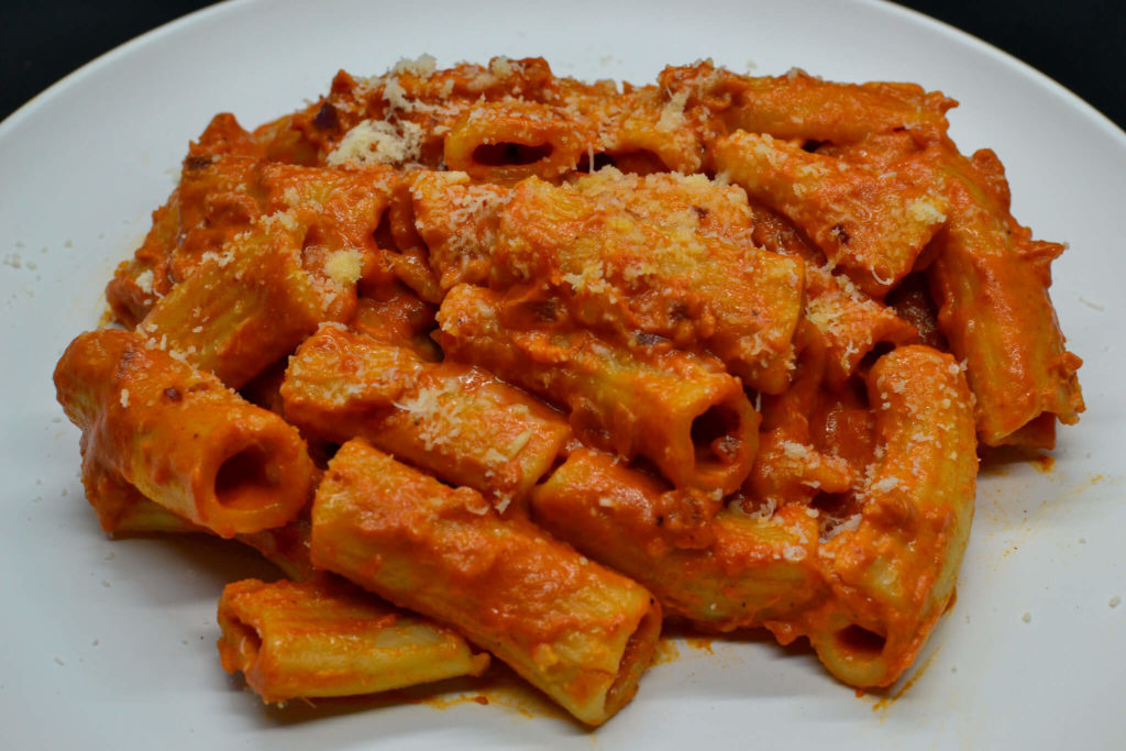 Creamy Vodka Rigatoni Takes ’N Plates